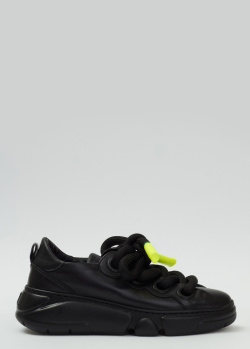 Кросівки з флуоресцентними наконечниками AGL Magic Bubble із чорної шкіри, фото